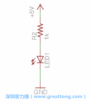 如圖所示放置一個(gè)開(kāi)關(guān)（switch）、10K電阻器（10k resistor）和0.1μF的電容（0.1μF capacitor），并把開(kāi)關(guān)的一端連到接地端上。