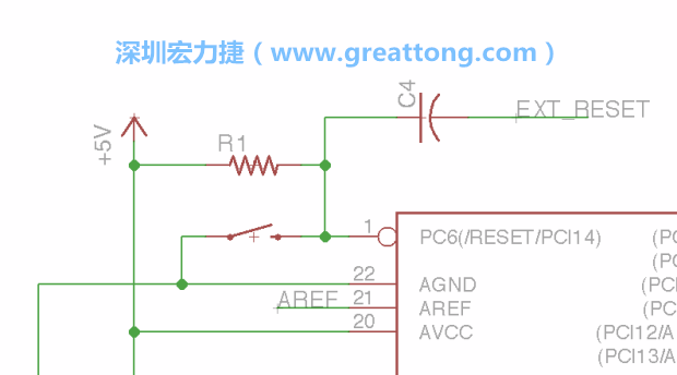 很多PCB設(shè)計(jì)者的設(shè)計(jì)不符合人體工學(xué)，他們使用很小的按鈕、不方便的元件配置和難以解讀的標(biāo)簽，千萬(wàn)不要變成這樣！這次我們的設(shè)計(jì)有一個(gè)大小合適的重置按鈕（reset button）和可以清楚辨認(rèn)是否已經(jīng)接上電源的LED指示燈。