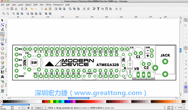 既然你有一個(gè)以電路板為背景的清晰影像了，使用向量工具將要絲印的圖像畫在上面吧，下面有一個(gè)例子。