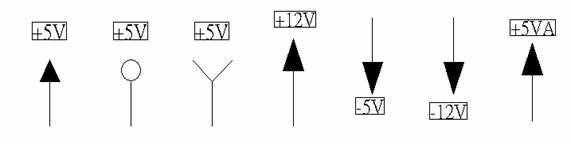 電源符號有下列幾種，可使用鍵盤 [Ctrl + Tab] 鍵切換：