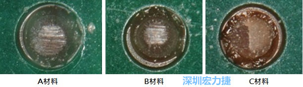 圖14- 冷球拉力試驗后，光學顯微鏡下的失效模式