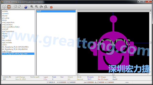 目前這個Library IT_robot_logo_new.mod 只有一個footprint。如何增加更多footprint 到這個library 中呢?